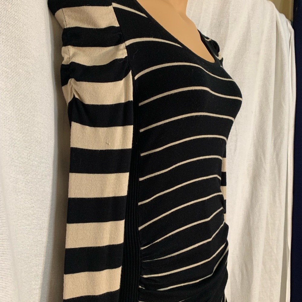 Metaphor Black and Cream Striped Top